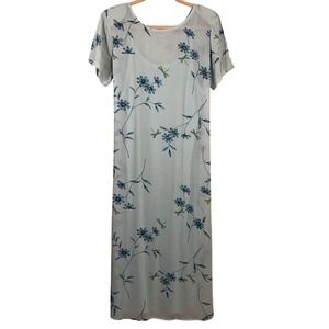 90's Vtg Kamali & Co Floral Maxi Dress Whimsical Fairy Sheer